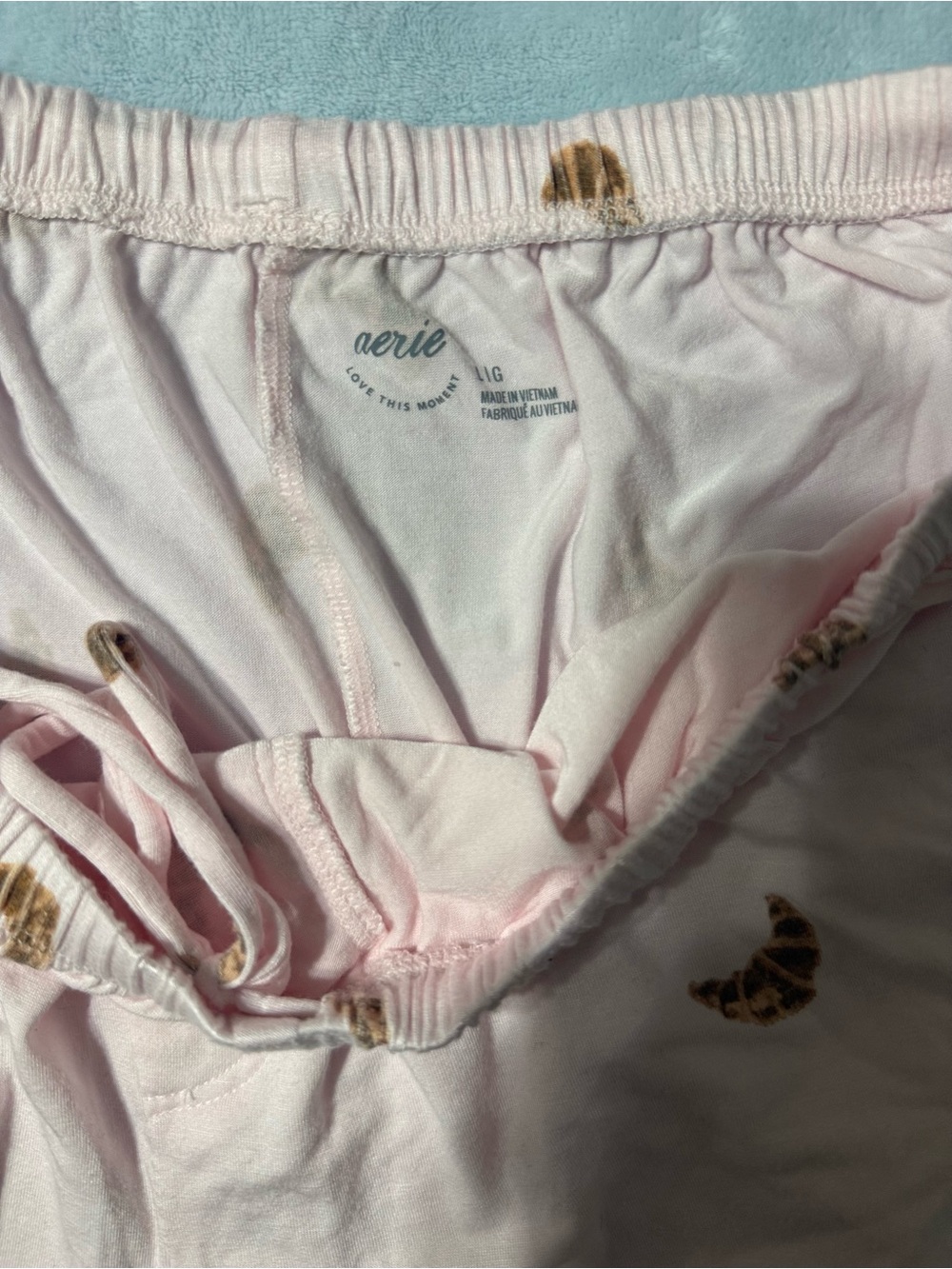 aerie Pink Croissant-Print Short Pajama Set - Picture 7 of 7